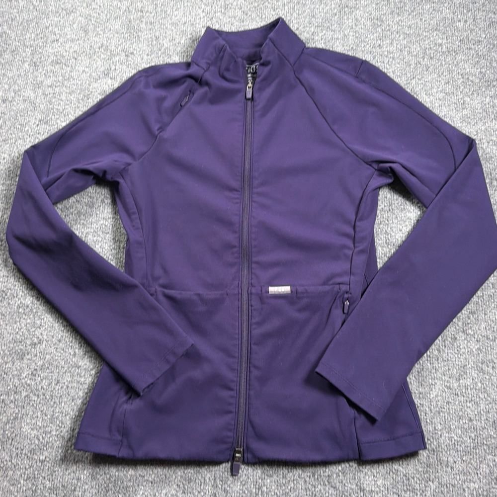 FIGS Contour Knit Scrub Jacket Women M Purple Technical Collection Full Zip RARE